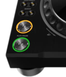 Tlačídlo CUE na DJ mixpulte