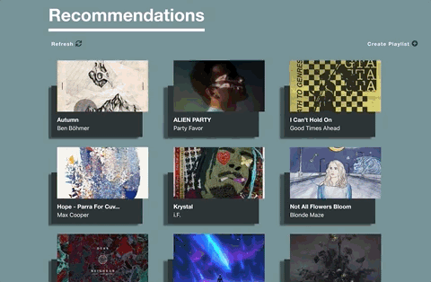 Odporúčania na nové pesničky podľa hudobného vkusu na Obscurify Music